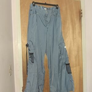 Wide Leg Cargo Pants in Blue